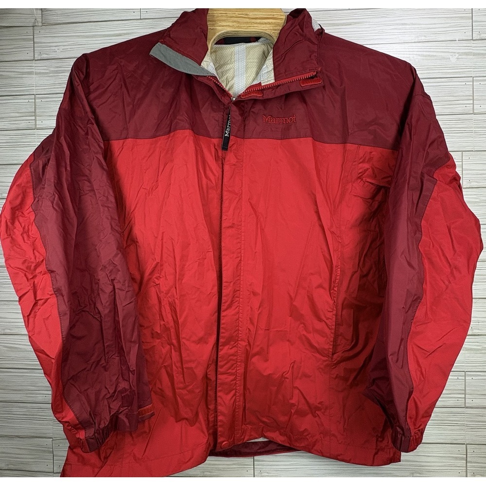 Marmot Jacket Mens Size XL‎ Red Light Weight Windbreaker Zip Up Light Raincoat